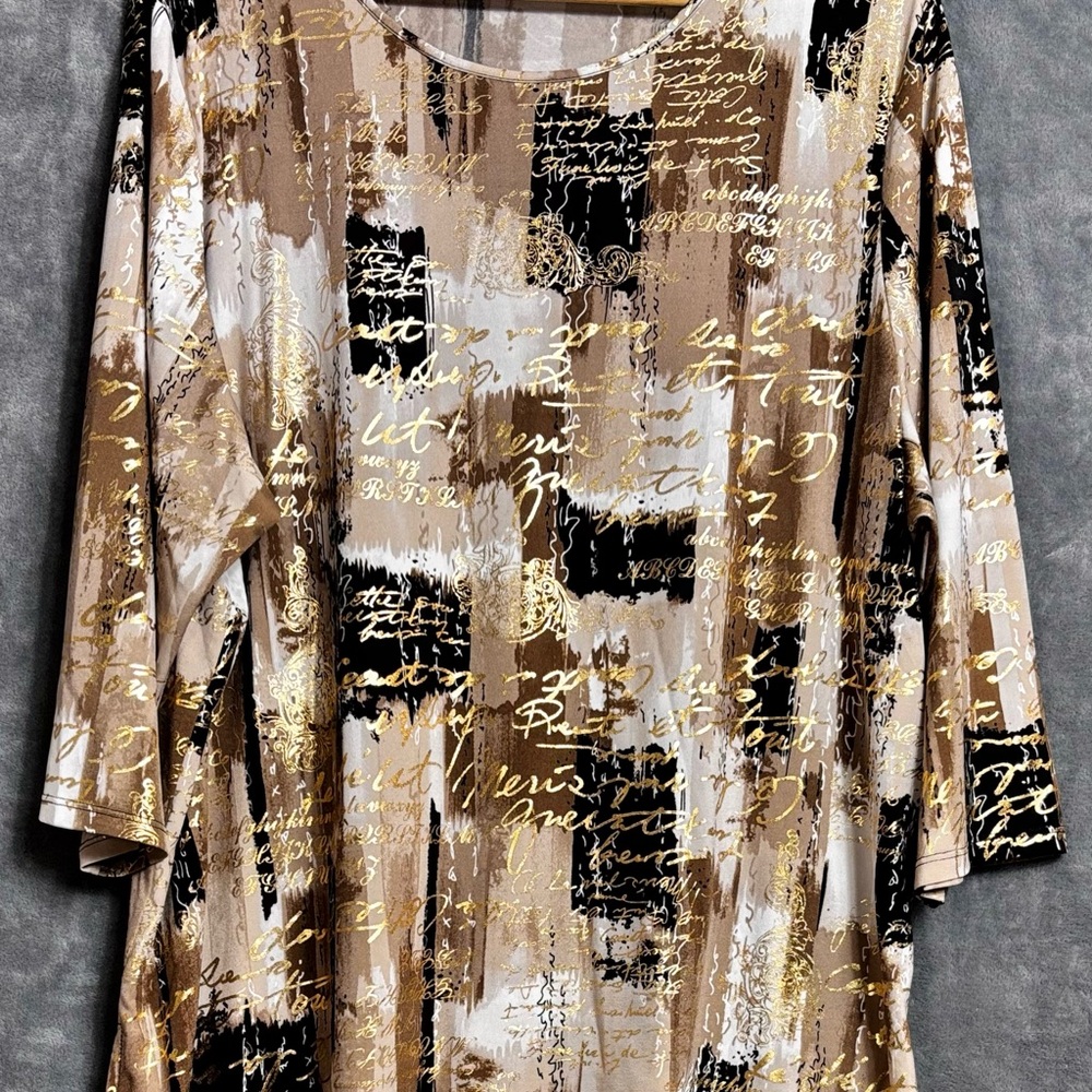 TanJay Women's Long Sleeve Top - Black, Brown, Gold